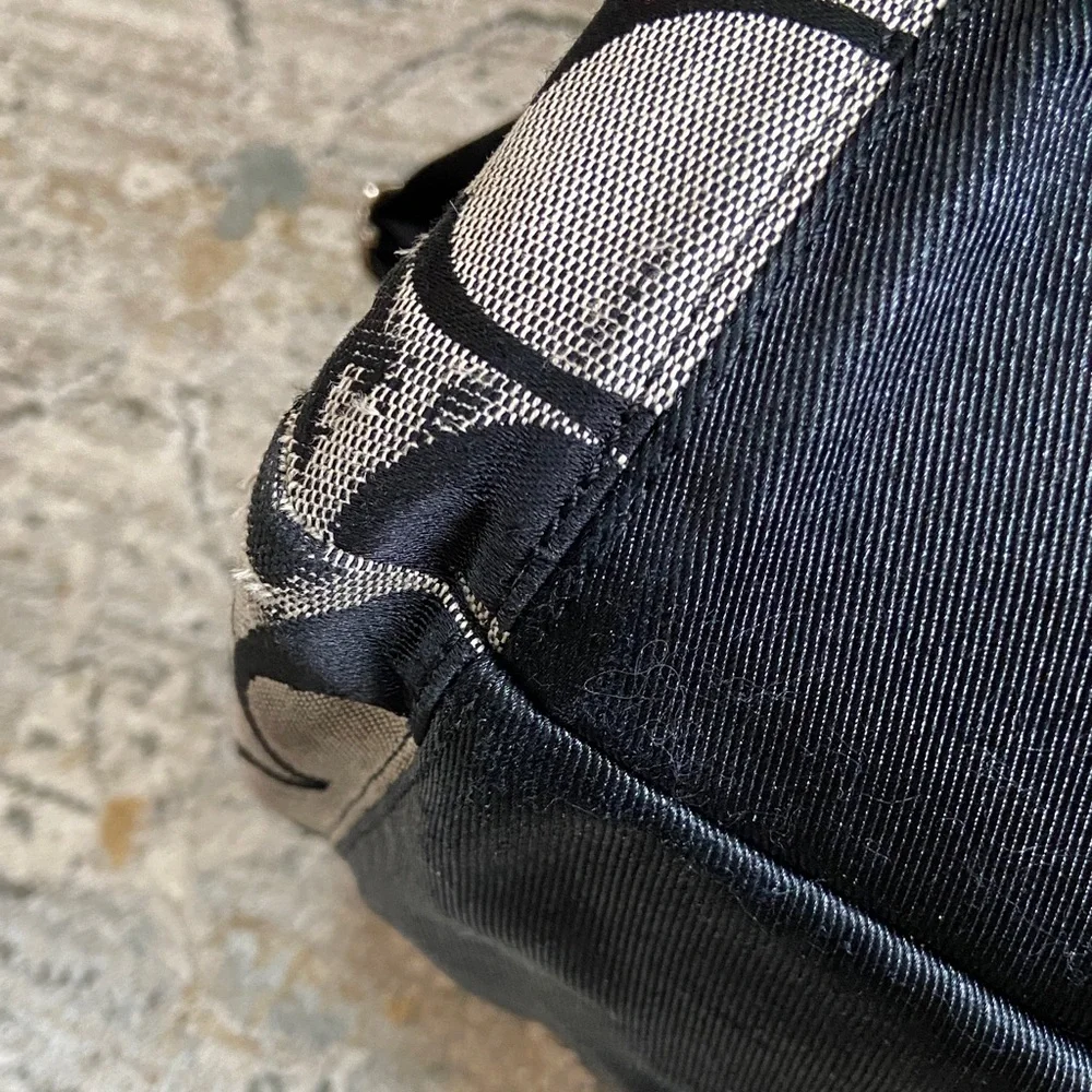 Coach 2009 Stripe Jacquard Black and Gray Baby Bag (F13803) - Picture 14 of 16